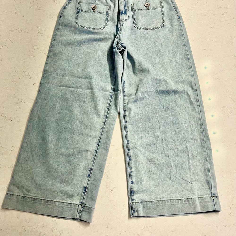 Tribal Jeans Light Blue Cropped Wideleg  Denim